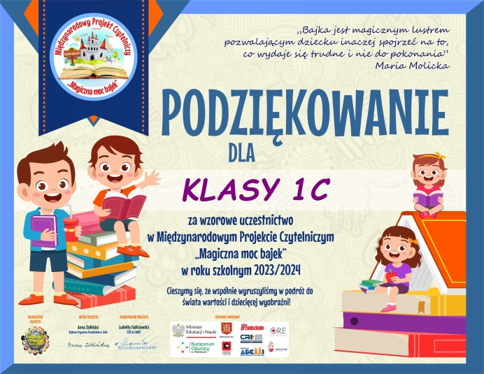 MIDZYNARODOWY PROJEKT CZYTELNICZY "MAGICZNA MOC BAJEK"