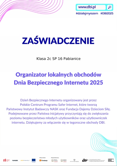 DZIE BEZPIECZNEGO INTERNETU W KLASIE 2C