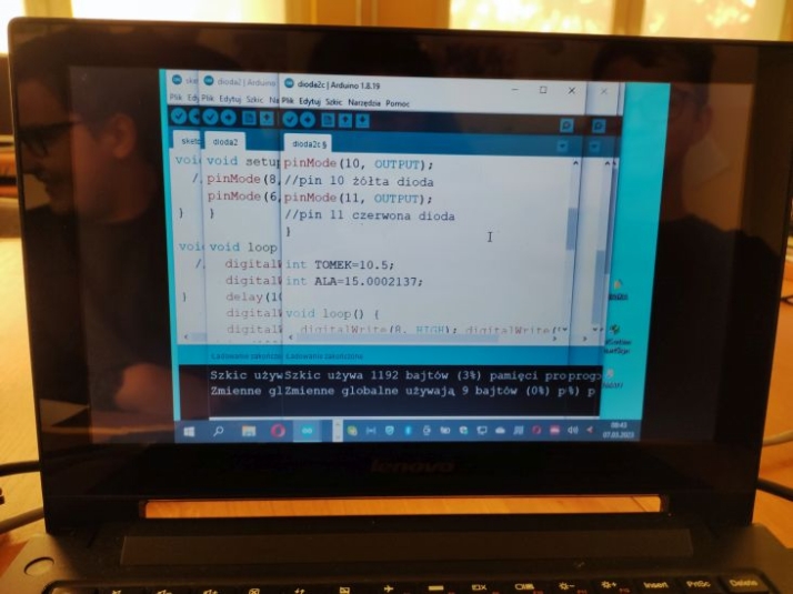na lekcji informatyki